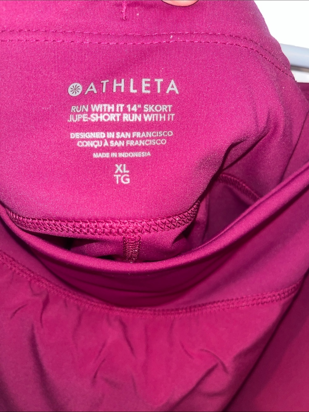 Athleta Magenta Skort XL Athletic Golf Tennis Skirt Zip Pocket - Picture 4 of 5